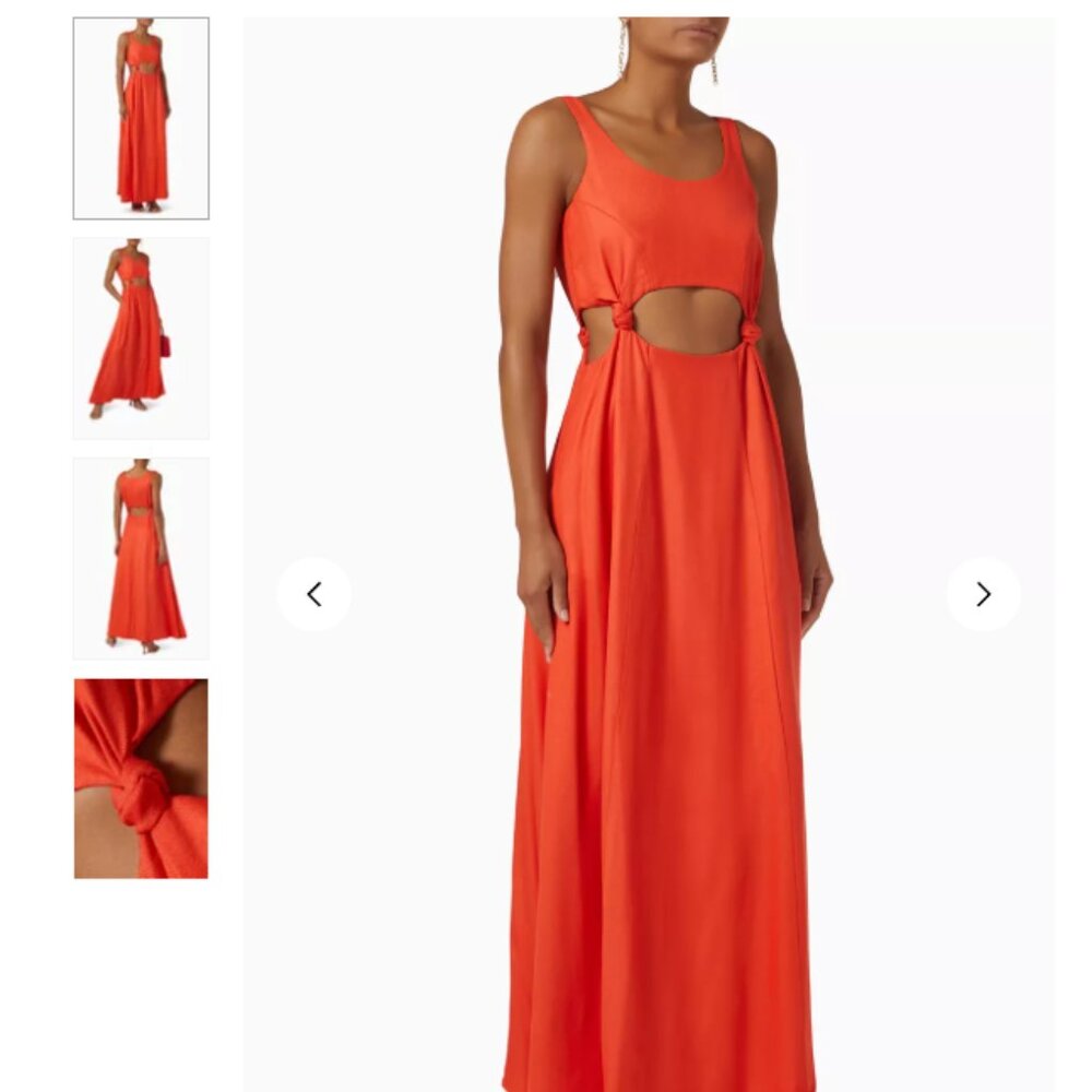 Bondi Born Tenerife Cut Out Maxi Dress in Viscose Rayon Blend